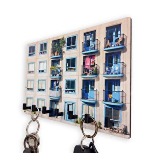 Cajuart Dekoratif Renkli Apartman Bina Hol Askılık Anahtarlık Süs