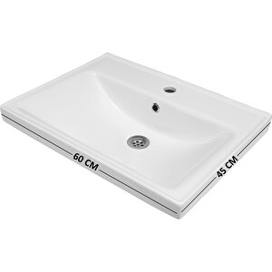 Karen Banyo Altay Banyo Dolabı Seti 60 Cm, Mat Antrasit, Lavabo Dahil, Lavabolu
