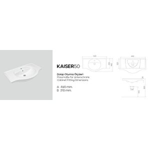 Kaiser 50 Cm Dolap Uyumlu Lavabo