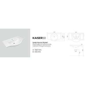 Kaiser 50 Cm Dolap Uyumlu Lavabo