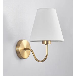Modern Duvar Aplik Eksitme Gold Gövde Beyaz Abajur