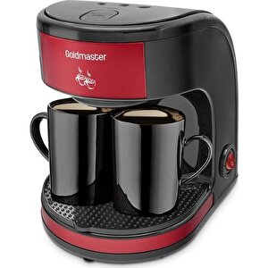 Bi Kahve Kırmızı Çift Kupalı Filtre Kahve Makinesi
