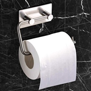 Paslanmaz Çelik Tuvalet Kağıtlığı - Yapışkanlı Bant İle Anında Kolay Montaj - Vida Yok Delmek Yok!