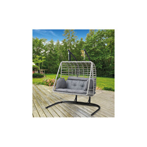 İkili Krem Salıncak Bahçe Mobilyası