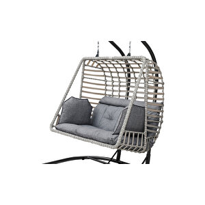 İkili Krem Salıncak Bahçe Mobilyası