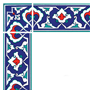 10x20 Cm Ks 41 Kütahya İznik Rumi Desenli Seramik Çini Bordür