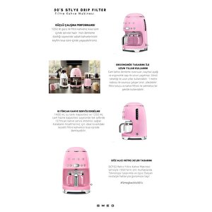 Smeg Pembe Filtre Kahve Makinesi Dcf02pkeu