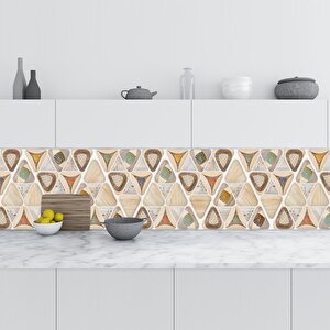 Mutfak Tezgah Arası Folyo Fayans Kaplama Folyosu Üçgen Design 60x400 cm 