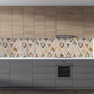 Mutfak Tezgah Arası Folyo Fayans Kaplama Folyosu Üçgen Design 60x400 cm 