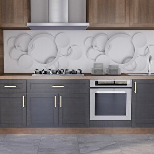 Mutfak Tezgah Arası Folyo Fayans Kaplama Folyosu Beyaz Yuvarlak Desenler 60x500 cm