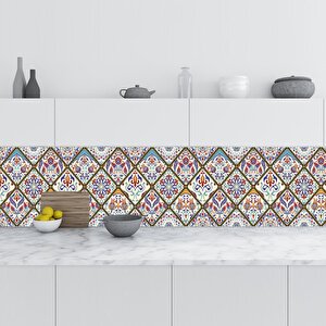 Mutfak Tezgah Arası Folyo Fayans Kaplama Folyosu Türk Osmanlı Motif 2 60x400 cm 