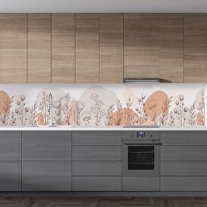 Mutfak Tezgah Arası Folyo Fayans Kaplama Folyosu Botanik Çiçek 60x100 cm