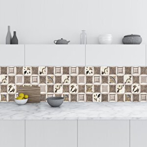Mutfak Tezgah Arası Folyo Fayans Kaplama Folyosu Seramik Rustik Design 60x300 cm