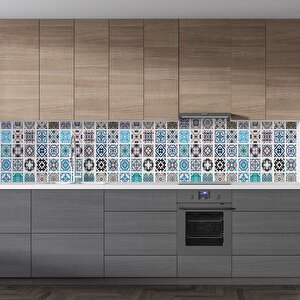 Mutfak Tezgah Arası Folyo Fayans Kaplama Folyosu Portekiz Fayans Desen 60x400 cm 