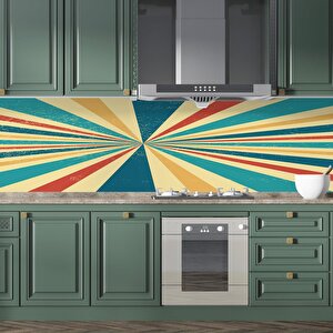 Mutfak Tezgah Arası Folyo Fayans Kaplama Folyosu Retro 60x400 cm 
