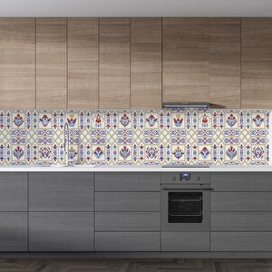 Mutfak Tezgah Arası Folyo Fayans Kaplama Folyosu Osmanlı Motif 60x500 cm