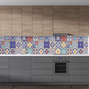 Mutfak Tezgah Arası Folyo Fayans Kaplama Folyosu Türk Fayans Desen 60x500 cm