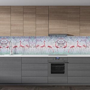 Mutfak Tezgah Arası Folyo Fayans Kaplama Folyosu Flamingo 60x200 cm