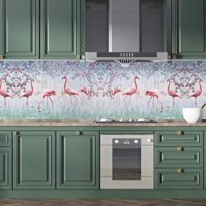 Mutfak Tezgah Arası Folyo Fayans Kaplama Folyosu Flamingo 60x200 cm