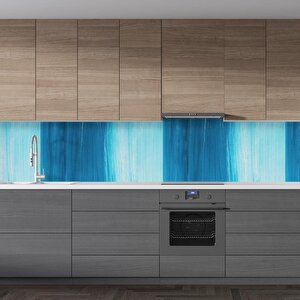 Mutfak Tezgah Arası Folyo Fayans Kaplama Folyosu Mavi Boya Desen 60x400 cm 