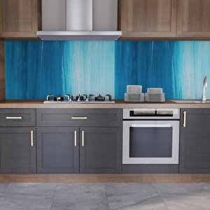 Mutfak Tezgah Arası Folyo Fayans Kaplama Folyosu Mavi Boya Desen 60x400 cm 