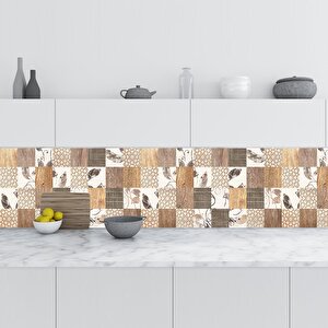Mutfak Tezgah Arası Folyo Fayans Kaplama Folyosu Rustik Ahşap 60x200 cm