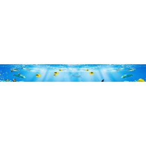 Mutfak Tezgah Arası Folyo Fayans Kaplama Folyosu Denizaltı Güneş 60x200 cm