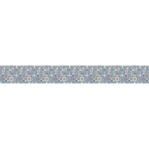 Mutfak Tezgah Arası Folyo Fayans Kaplama Folyosu Fas Desen Mavi 60x300 cm