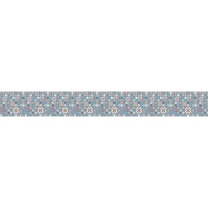 Mutfak Tezgah Arası Folyo Fayans Kaplama Folyosu Fas Desen Mavi 60x500 cm