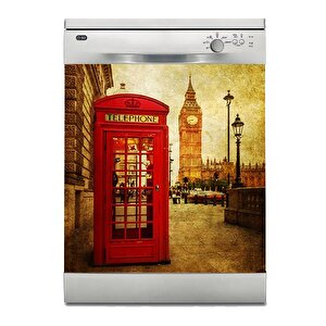 Bulaşık Makinesi Sticker Kaplama Beyaz Eşya Kaplama Londra Sokak Kulübe