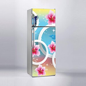 Buzdolabı Sticker Kaplama Dolap Kaplama Etiketi 3d Çiçek Yuvarlak