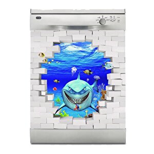Bulaşık Makinesi Sticker Kaplama Beyaz Eşya Kaplama Köpek Balığı