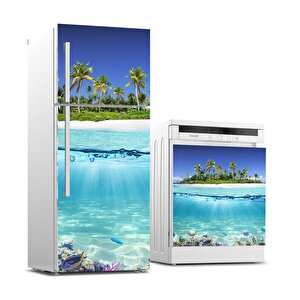 Buzdolabı Ve Bulaşık Makinası Beyaz Eşya Sticker Kaplama Ada Deniz