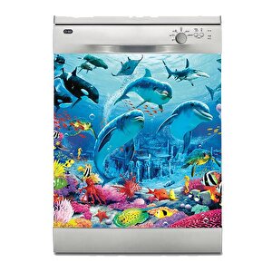 Bulaşık Makinesi Sticker Kaplama Beyaz Eşya Kaplama Yunus Balığı