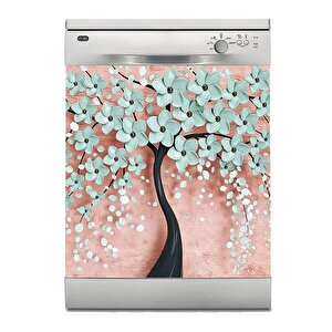 Bulaşık Makinesi Sticker Kaplama Beyaz Eşya Kaplama 3d Ağaç
