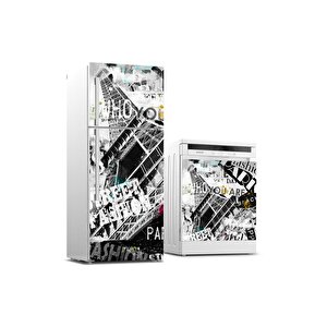 Buzdolabı Ve Bulaşık Makinası Beyaz Eşya Sticker Kaplama Paris Popart