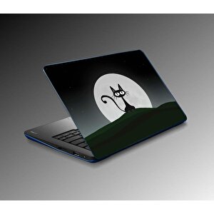Laptop Sticker Notebook Pc Kaplama Etiketi Black Cat
