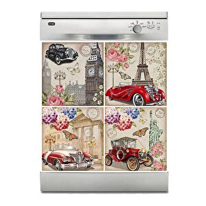 Bulaşık Makinesi Sticker Kaplama Beyaz Eşya Kaplama Photo Collage