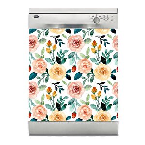 Bulaşık Makinesi Sticker Kaplama Beyaz Eşya Kaplama Çiçek Desen 2
