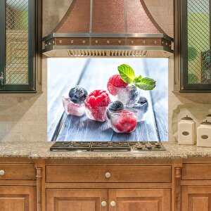 Mutfak Duvar Tezgah Arası Ocak Arkası Sticker Kaplama Buz Meyve