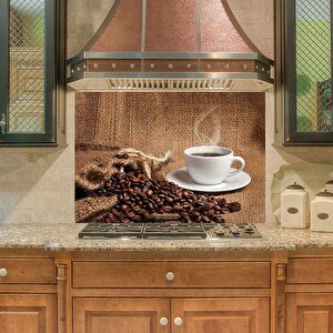 Mutfak Duvar Tezgah Arası Ocak Arkası Sticker Kaplama Kahve Çekirdek