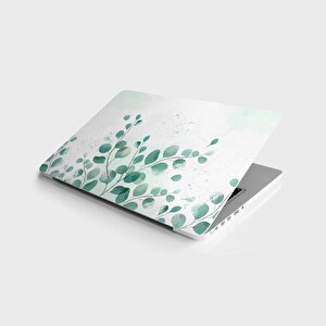 Laptop Sticker Notebook Pc Kaplama Etiketi Yeşil Çiçek
