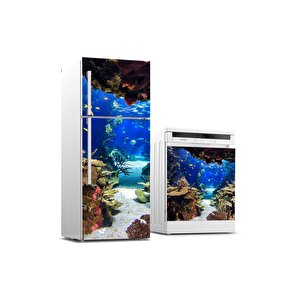 Buzdolabı Ve Bulaşık Makinası Beyaz Eşya Sticker Kaplama Denizaltı