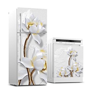 Buzdolabı Ve Bulaşık Makinası Beyaz Eşya Sticker Kaplama 3d Çiçek Dekor