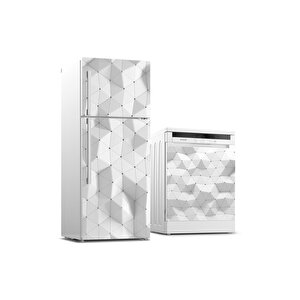 Buzdolabı Ve Bulaşık Makinası Beyaz Eşya Sticker Kaplama 3d Geometrik