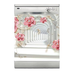 Bulaşık Makinesi Sticker Kaplama Beyaz Eşya Kaplama 3d Çiçek Yol