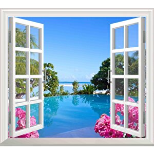 Pencere Poster Duvar Kağıdı Paradise Yapışkanlı Sticker