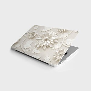 Laptop Sticker Bilgisayar Notebook Pc Kaplama Etiketi 3d Beyaz Yaprak