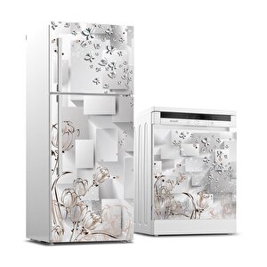 Buzdolabı Ve Bulaşık Makinası Beyaz Eşya Sticker Kaplama Metal Kelebekler
