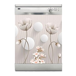 Bulaşık Makinesi Sticker Kaplama Beyaz Eşya Kaplama 3d Çiçek